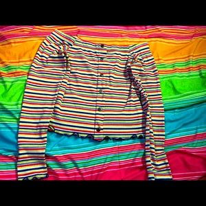 Rainbow buttoned top